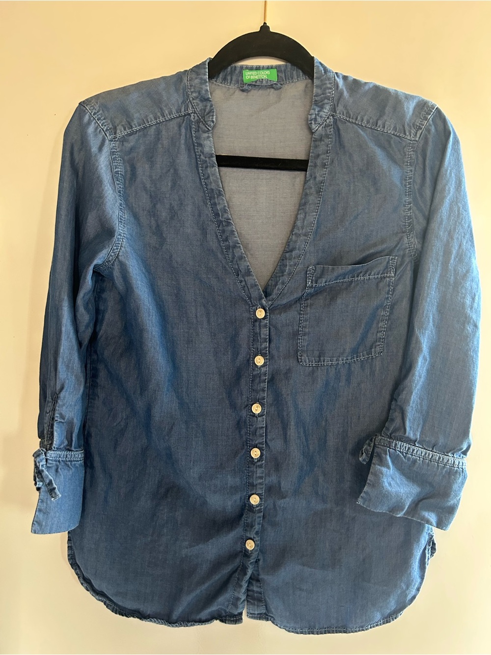 United Colors of Bennetton Denim Button up Top Sz Small